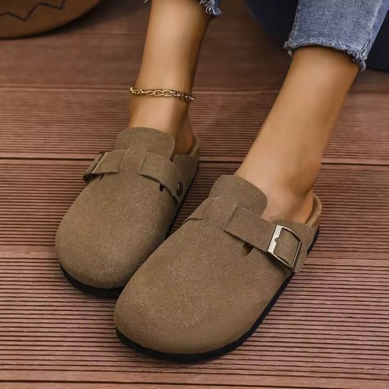Mules Slipper Suede Brown