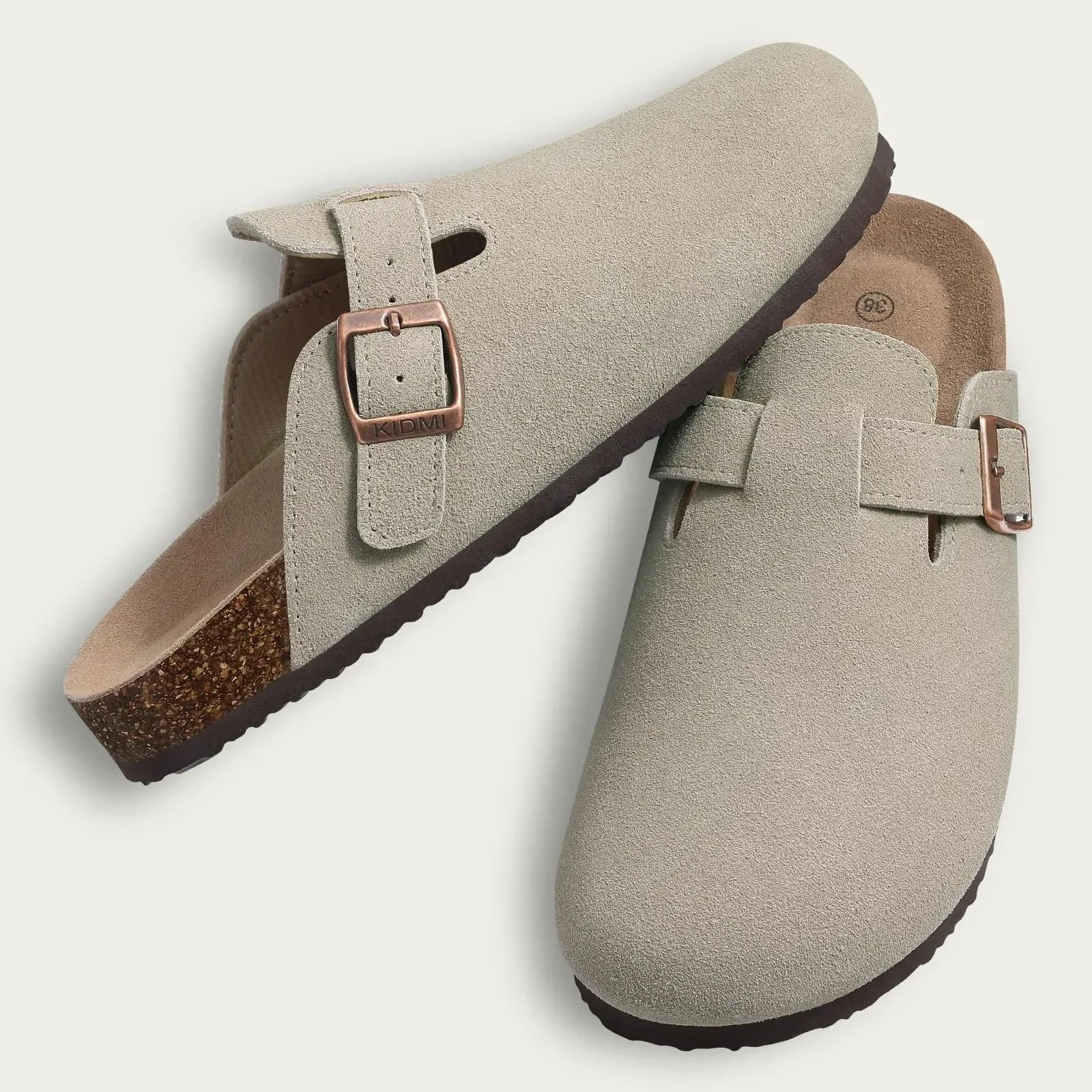 Mules Slippers Suede Grey