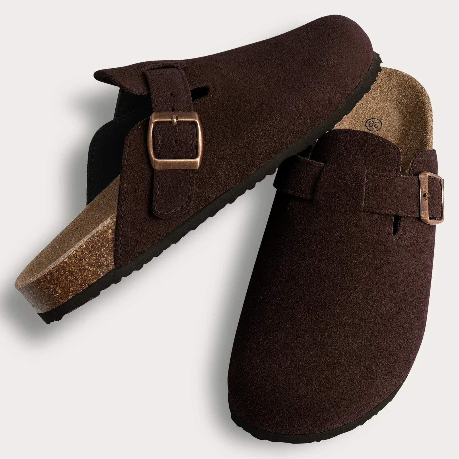 Mules Slippers Suede Maroon
