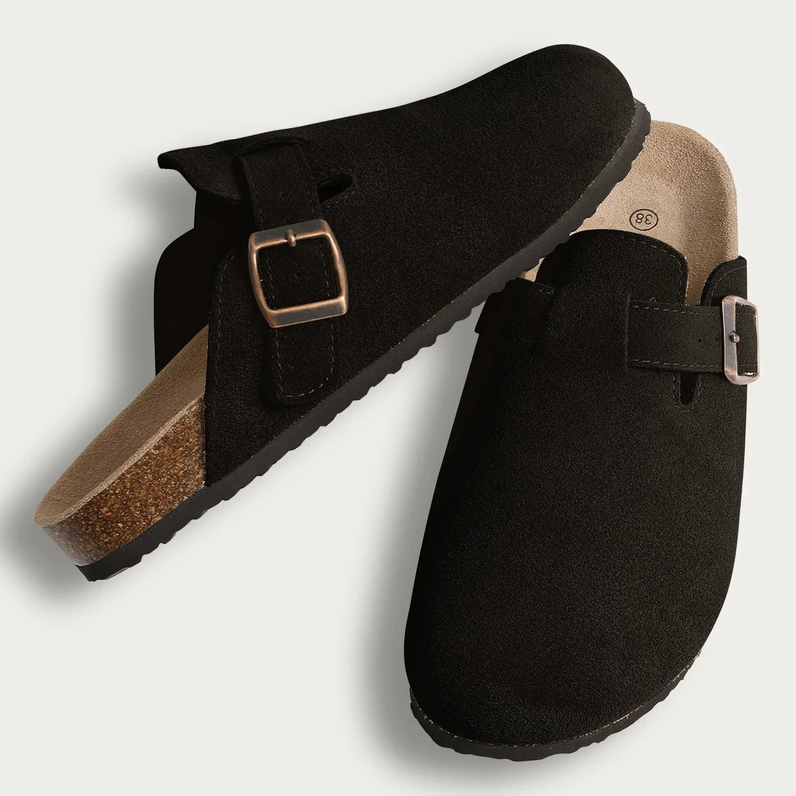 Mules Slipper Suede Black