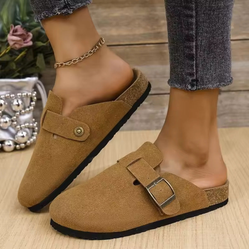 Mules Slipper Suede Brown
