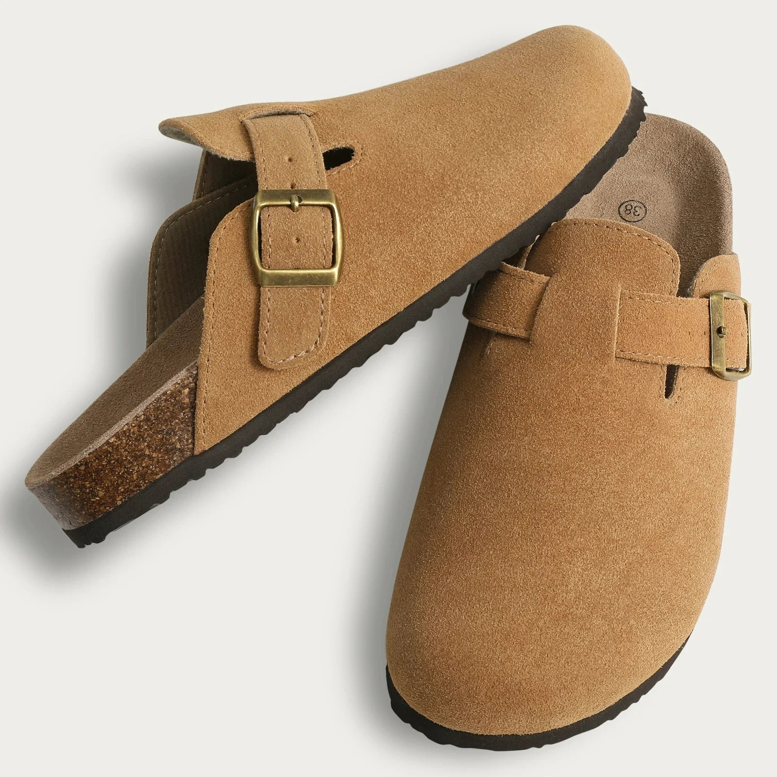 Mules Slipper Suede Brown